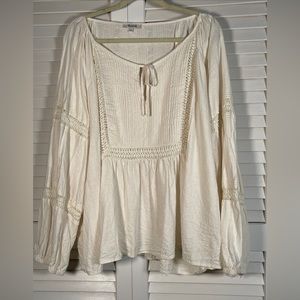 Madewell linen/ Viscose peasant style blouse 4X